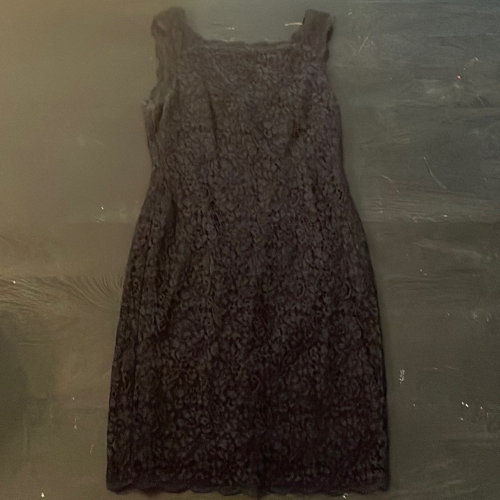 Adrianna Papell Navy Lace Dress with zipper back